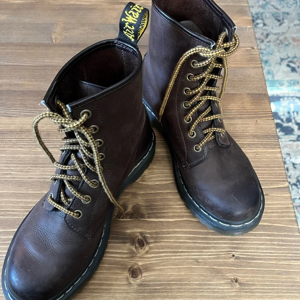 Dr. Martens 1460 Brown Leather Lace-Up Boots - Picture 5 of 7